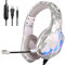 Camouflage 3.5mm headset, computer gaming headset with microphone glowing chicken PS4 gaming headset, with microphone noise reduction PSP Gamer headset, Silver