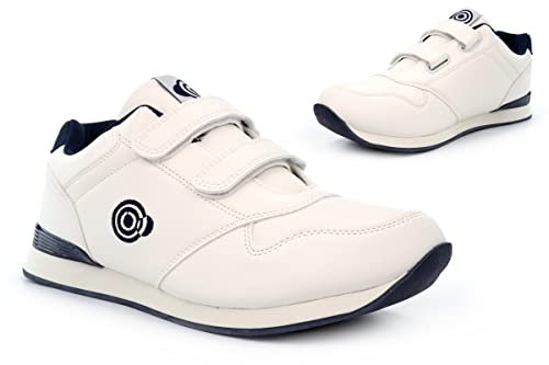 Mens Lawn Bowling Shoes Mens Touch Fastening Bowling Shoes Mens Lawn Bowls Shoes Mens Touch Fasten Bowling Shoes (Small Fit Order 1 Size Up) 8 UK White