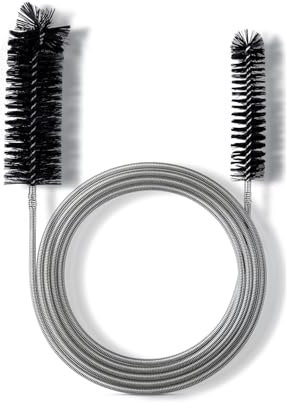 Doppelkopf Flexible Reinigungsbürste, Flexible Reinigungsbürste für Rohre, Schlauchbürste aus Edelstahl, Rohrreiniger, Lang Rohrreinigungsbürste für breite Rohre, Kanäle, usw (155cm)