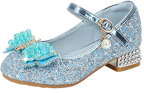 Zapatos de baile para niñas con diamantes de imitación brillantes: brillante diamante Bowknot princesa zapatos zapatos zapatos tacones bajos zapatos de baile zapatos de Halloween para carnaval fiesta