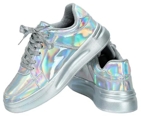 Ulalaza damsneakers med fashionabel stjärna, glittrande, glittrande, fashionabla, glänsande, casual, bling-paljetter, konsertskor, segelduk, vadderad, för promenader, för bröllop, fest, nattklubb, S4