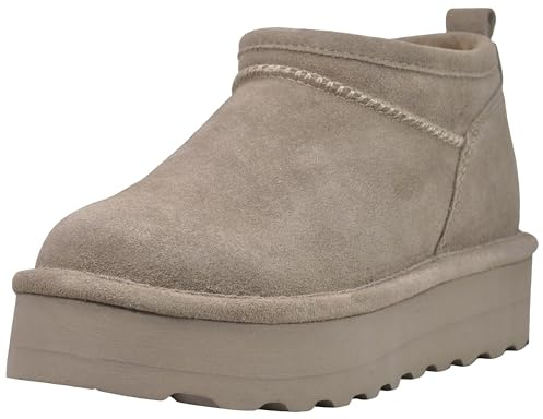 BEARPAW Women's Retro Super Shorty Boot, Stone, 8 M US