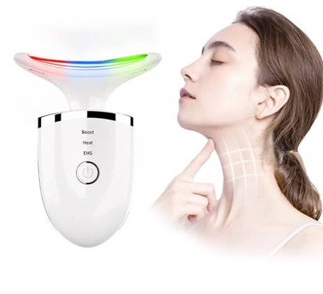 Cunsieun Gesichtsmassagegerät, Nackenlifting-Massagegerät, elektrisches Gesichtsmassagegerät mit 3 Modi, 45 °C für Hautstraffung, EMS-Massagegerät für Frauen, Gesichtsstraffung, Straffung (ohne Rolle)