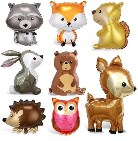 8 Piezas Globos Animales de la Selva,Globos de Animales de Helio, Gigante Globo de Papel Aluminio Animal,Decoración de Fiesta de Cumpleaños para Niños