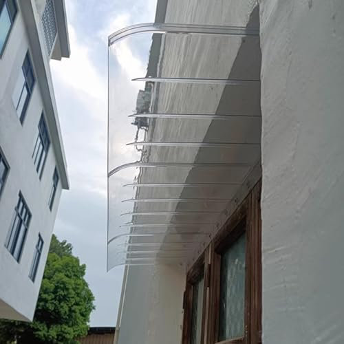 WJXIN Auvent de Porte et Fenêtres Extérieure, Marquise de Porte D'Entrée Invisible, Marquise en Polycarbonate Transparent, pour Garages, Trottoirs(60x80cm/24 x32)