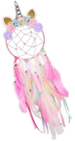 Dream Catcher Fatto a Mano,Decorazione per Bambini con Piume Acchiappasogni Acchiappasogni Grande Accessori Cameretta per Ragazze Camera da Letto Casa Parete Decorazione Matrimonio Regalo