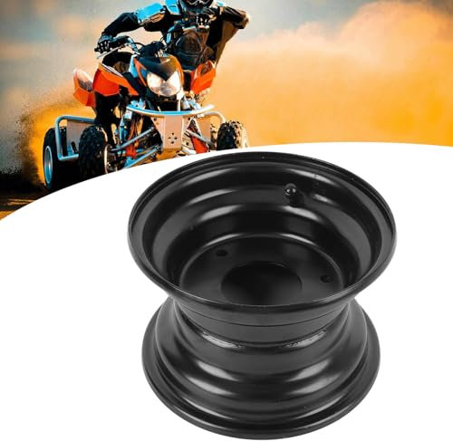 Aramox 6 Zoll Go-Kart Felge 145/70-6 Aluminiumlegierung Schwarz Anti-Erosions-Beschichtung 3-Loch-Design für ATV Quad Dirt Bike Ride-on-Mäher