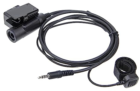Buxuaaaa U94 PTT-adapter PU dragkabel PTT-kabel med bakre klämma Walkie-talkie-adapter 80 cm/31,5 tum kabel hängd på tyg headset