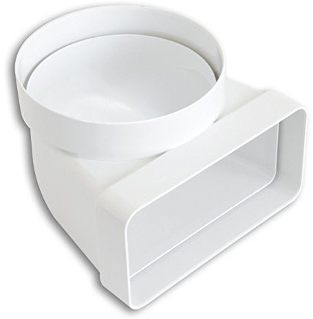 La Ventilazione CGV126B Curva Verticale in ABS da Tubo Tondo a Rettangolare, 100 mm - 120x60 mm