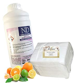 MFB Provence® - Nettoyant/Solvant à cire 1 litre pour nettoyage appareils d'épilation + 50 serviettes spunlace déliKtess® jetables
