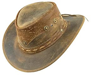 Black Jungle YARAKA Lederhut Cowboyhut Australienhut Hut (Design, L)