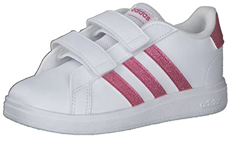 Adidas Unisex Baby Grand Court Lifestyle Hook and Loop Shoes, Cloud White/Real Magenta/Cloud White, 22 EU