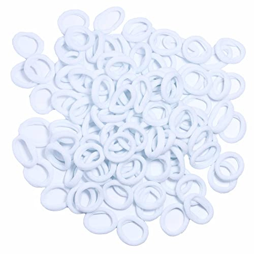 100 Pcs Hair Tie Hair Band for Baby Girls, No Crease Toddler Elastics Ponytail Holders White