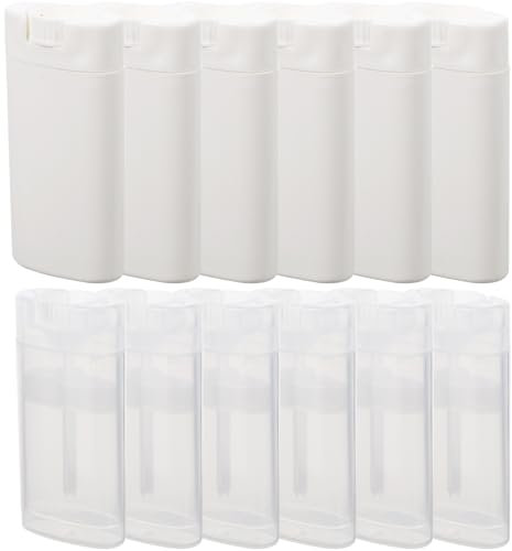 12 Stück Deo Behälter Leere Deo Stick Zum befüllen Deoroller Zum Befüllen Behälter Leer Nachfüllbare Kosmetikbehälter für Selbstgemachtes Lippenbalsam, Seife