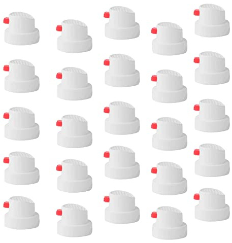 Amfrpar 20 Stück Sprühkopf Spraydose Ersatz Spray Caps Set Fächersprühkopf Sprühkappe Ersatzsprühkopf für Sprayfarbe Sprühdosen Spraycan (Weiß)