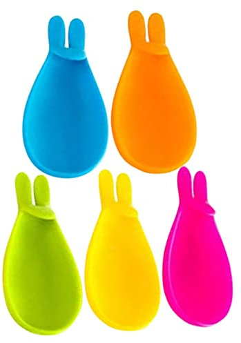 BESTonZON 5-Teiliger Teebeutel-Aufhänger Praktische Teebeutelablage Teesieb Für Losen Tee Kaninchenform Organisation Von Teebeutel-Untersetzern Tassenhalter Siebe Teebeutelhalter