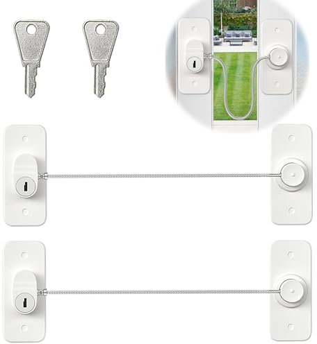 Oruiiju Safety Lock for Cupboards and Windows for Kids with Strong Adhesive or Screw Fixing, Suitable for Window and Refrigerator, Cupboard, Drawer, Washing Machine, Cupboard etc
