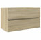 vidaXL Mobile Lavabo Rovere Sonoma 80x38,5x45 cm in Legno Multistrato, Mobile da Bagno, Mobile portaoggetti, portaoggetti da Bagno, Mobile