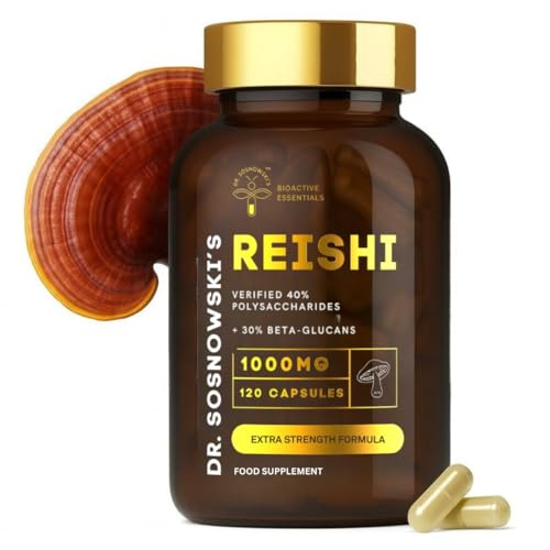 Dr Sosnowski's BioActive Reishi Mushroom Capsules | Potent 1000mg High Strength Reishi Mushroom Extract (120 Capsules)