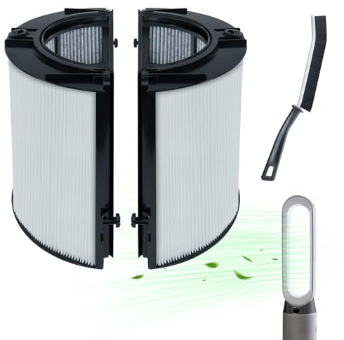 2-in-1 HEPA Filter und Aktivkohlefilter Kompatibel mit Dyson Luftreiniger DP04 HP04 HP06 HP07 HP09 PH01 PH02 PH03 TP04 TP06 TP07 TP09,360° Glass H13 Grade True HEPA und Aktivkohlefilter Ersatzfilter