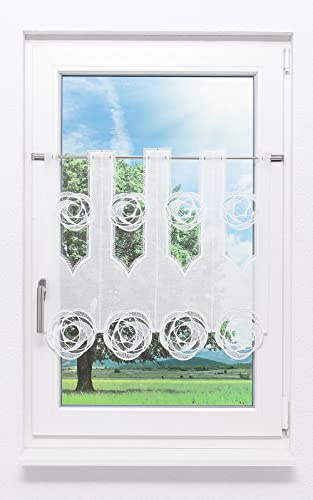 Plauener Spitze Scheibengardine Circles (Bx H) 80cm * 60cm weiß