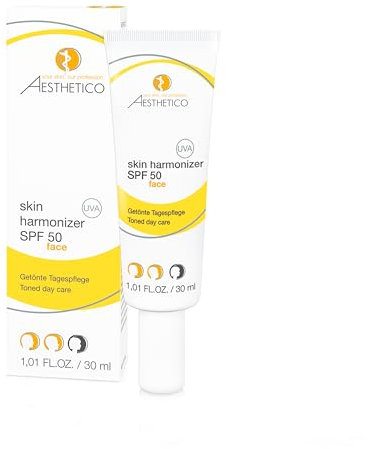 AESTHETICO skin harmonizer SPF 50, 30 ml - Getönte Tagespflege mit hohem UV-Schutz, kaschiert Rötungen, wirkt entzündungshemmend, ideal bei Akne und Rosacea, Make-up-Ersatz