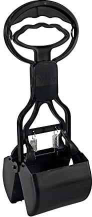 Andiker Bärbar kattspade med kort handtag, husdjursklämma spade, mycket elastisk fjäder-hundspade för inomhus och utomhus, rengöringsverktyg (svart)