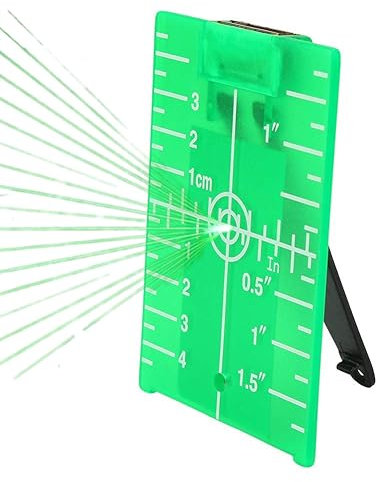 Laser Level Target Plate Double Scale Cross Line Laser Level Meter,Foldable Magnetic Floor Laser Target Card Plate(Green)