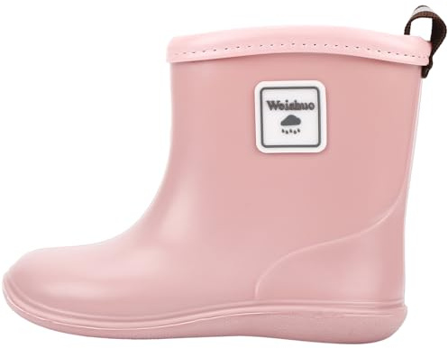 Weishuo Baby Wellies Waterproof Lightweight Toddler Rain Boots for Little Kids Unisex Boys Girls
