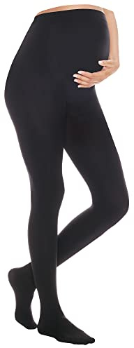 Nur Die Collant per mamma 50 denari, opachi, in vita, per gravidanza, da donna, Nero, M
