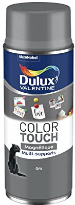Dulux Valentine Peinture Intérieure et Extérieure Aérosol Color Touch Effet - Gris Mat Effet Magnétique - 400ml