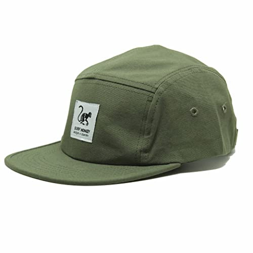 Verstellbare Strapback-Kappe – klassische Jockey Cap – Baseballkappe für Herren/Damen mit 5 Paneelen Surf Monkey®, grün, One size