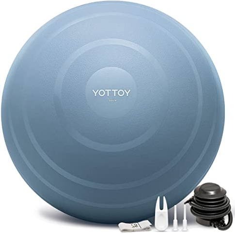 YOTTOY Anti-Burst Exercise Ball for Working Out, Yoga Ball for Pregnancy,Extra Thick Workout Ball for Physical Therapy,Stability Ball for Ball Chair Fitness with Pump (Blue, 30IN/68-75cm)