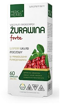 Medica Herbs - Cranberry forte - unterstützt die ableitenden Harnwege - Immunsystem stärken ohne Zusätze - 1 Kapsel einmal pro Tag - 60 Kapseln für 2 Monate - für Frauen - für Männer