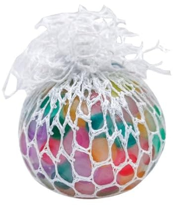 Raymond Geddes Lots O Mesh Balls - 12 Colorful Squeeze Balls Per Pack - Squish ‘N’ Squeeze Stress Ball Filled with Multicolor Orbs