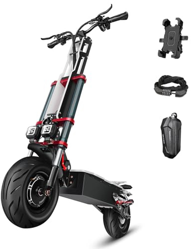 Lohang elektrisk skoter för vuxna, dubbla motorer, 60V 38Ah litiumbatteri, 100 km räckvidd, 12 däck, dubbla stötdämpare, hydrauliska dubbla skivbromsar, hopfällbara, lastkapacitet 250 kg