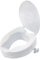 Toilet Seat Riser with Lid, Raised Toilet Seats for Elderly, Adaptable to Oval Toilets, Attachable Elevated Toilet Seat for Elderly and Disabled People (6 inch)