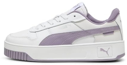 PUMA Carina Street Jr Sneaker, White Pale Plum Silver, 38.5 EU