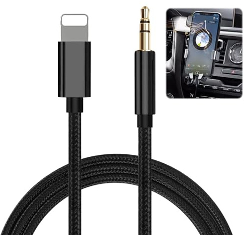 Extra kabel högkvalitativ ljudkabel för bilradio, högtalare, hörlurar – 1 m svart