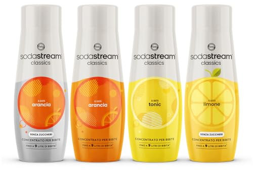 Sodastream Set 4 concentrati include Arancia, Arancia zero, Tonica, Limone zero