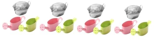 BESPORTBLE 4 Sätze Mini-Gartenkessel Flasche thematisiert Pflanzenbewässerungsgeräte Bad Korb Anlage für kinderspielzeug Mini-Gießkannen Mikro-Landschaftsgießkannen Legierung