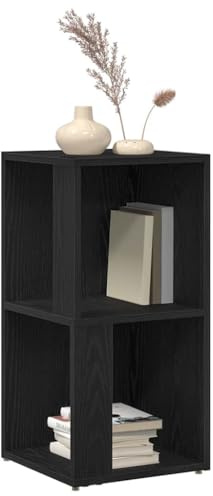 vidaXL Hörnhyllor Svart ek 33 x 33 x 67 cm Konstruerat trä, Modern hörnregal, förvaring i vardagsrummet, platsbesparande, hållbar organizer, minimalistisk heminredning
