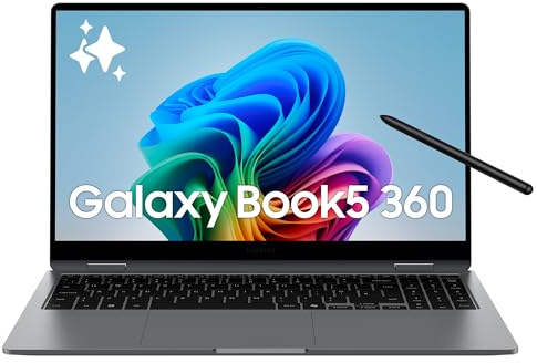 Samsung Galaxy Book5 360 15.6, Copilot+PC, Ordinateur Portable avec IA, Processeur Intel Core Ultra 7, Mémoire 16Go RAM, Stockage 1To, Clavier AZERTY FR, Anthracite