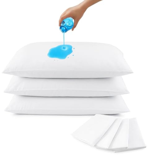 Waterproof pillow protectors 2 pack Zipper - White Standard Size 50x75 Soft Touch Terry Breathable Zip Closure pillow cases Decorative Pillow Covers for Bed - Machine Washable, Pack of 2 (50x75) cm)