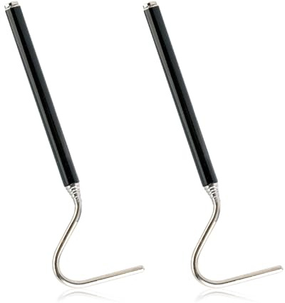 Hopzab 2 Piece Retractable Snake Hook, Stainless Steel Extensible Reptile Catcher Tool, Telescopic Handle, Pet Handling Aid, Outdoor Camping Gear