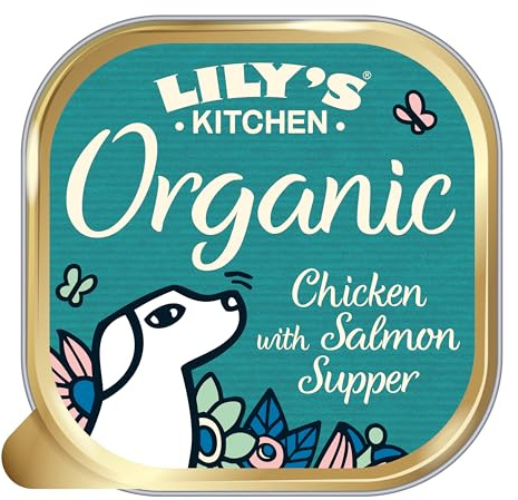 Lily's Kitchen Wet Dog Food - Organic Chicken with Salmon, 11 x 150g Trays. Complete & Balanced, Made with Natural Ingredients for Adult Dogs