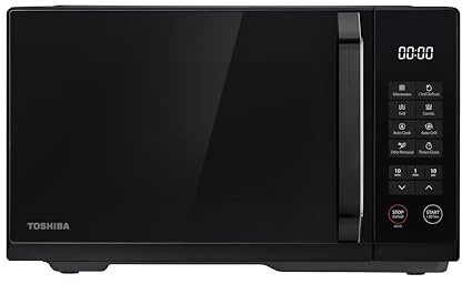 Toshiba 23L Black Mirror Digital Grill Microwave, 900W Countertop Microwave with 1000W Grill, Combination Cooking with 11 Power Levels, Auto Menus, Chef Defrost, Timer, Mirrored Front, MW3-EG23PFI(MB)