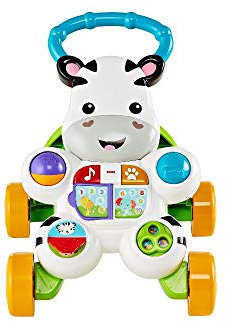 Fisher-Price Lern mit mir - Zebra Lauflernwagen, musikalisches Aktivitäts- und Gehspielzeug mit Lerninhalten, ab 6 Monaten, Version: Englisch Reduzierte Verpackung, GXC31