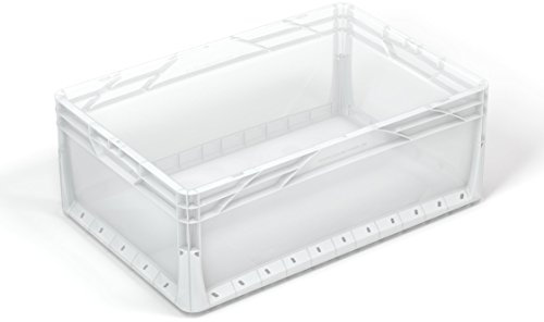 Colour Coded Euro Plastic Stacking Industrial Storage Containers Boxes Crates! (46 Litre - L 600 x W 400 x H 220mm, Clear)