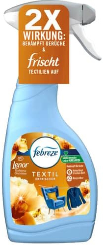 Febreze Deodorante per tessuti (500 ml) Lenor Golden Orchidee, spray per tessuti rimuove gli odori e lascia un profumo fresco